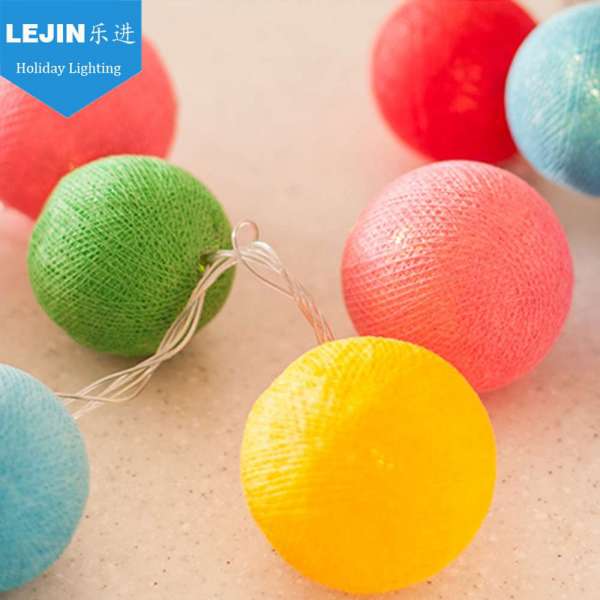 Colorful Mini Cotton Ball LED String Light  For Christmas Indoor string lights